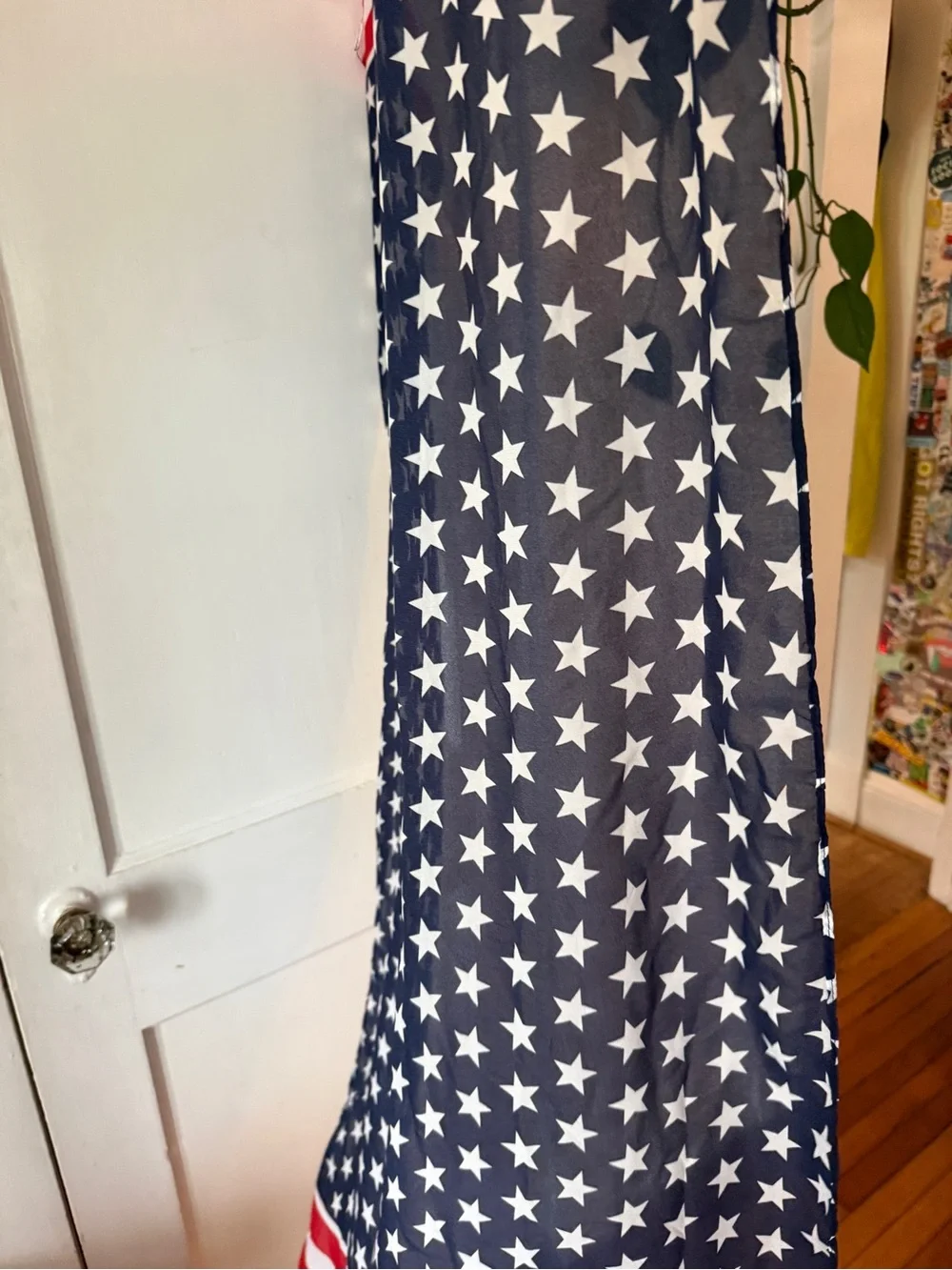 Star Print Red, White & Blue Maxi scarf shawl